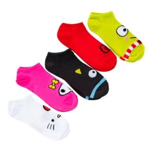 Hello Kitty And Friends No-Show Socks-5 Pair